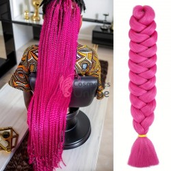 Coada de par afro impletita de  80 cm Premium 1 - Fuchsia 80A18